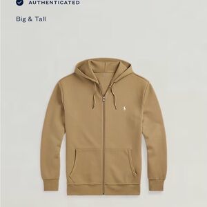 EUC Polo by Ralph Lauren Men's Tan zip up Hoodie Sweater- Sz XL tall